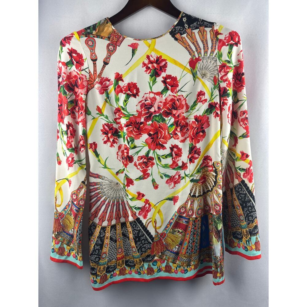 Women’s Dolce & Gabbana Floral Fan Silk Top Size Small/Medium (Italian 42)